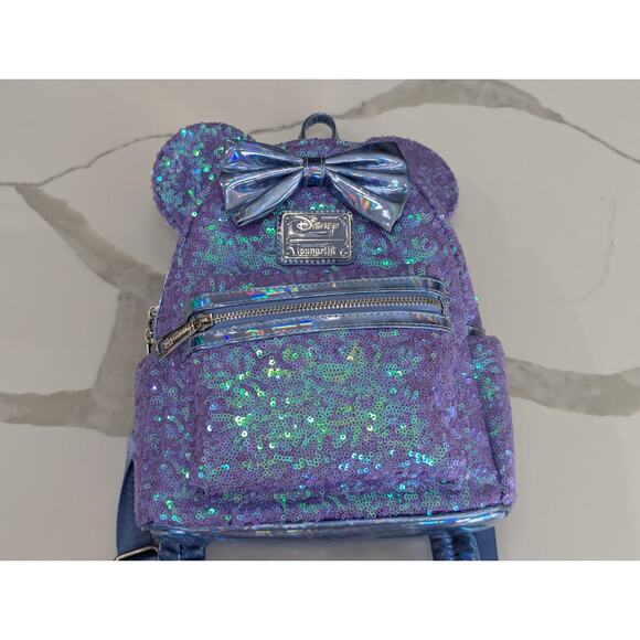Loungefly Disney Exclusive Mini Backpack Sequin Celebration Excellent Condition - Picture 2 of 16